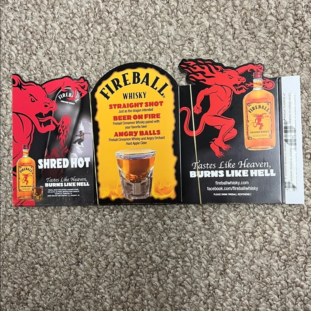 NWT 20pc CLASSIC FIREBALL WHISKY TABLE TENT RECIPE MENU FOR BARS & RESTAURANTS